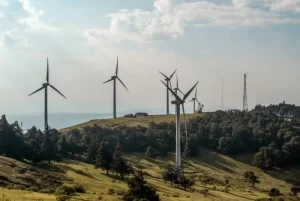 wind turbines showing an energy-efficient future for material handling